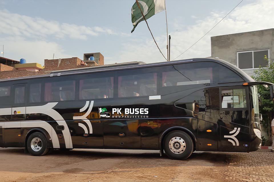 Number 1 Bus Company of 2020 in Pakistan Faisal Movers new Yutong Black Color Bus